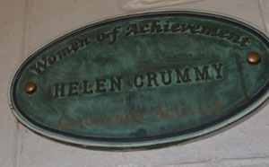 helen Crummy plaque