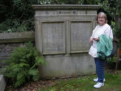 Kate by the Stevenson Sisters gravestone