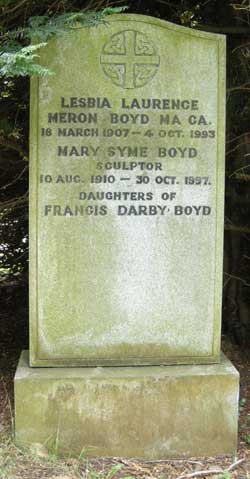 Mary Syme Boyd's gravestone