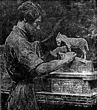 Mary carving a dog